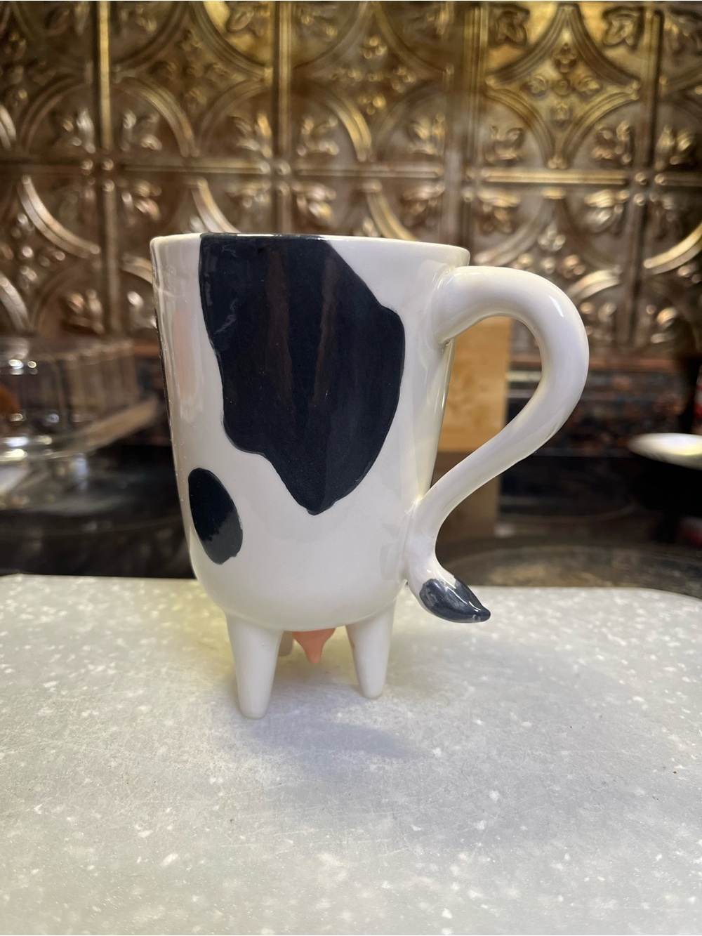 Vintage Holstein Cow Ceramic Mug With Udders From An Actual Dairy Farm